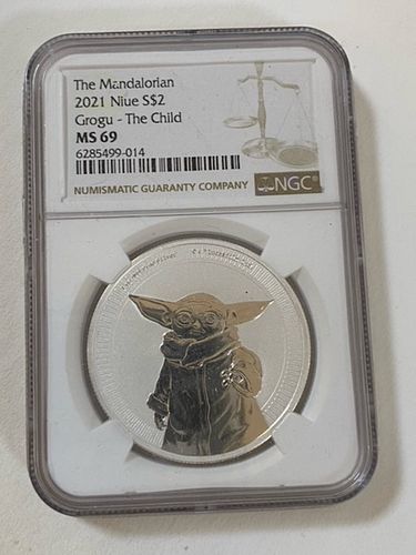 2021 NIUE GROGU THE CHILD SILVER COIN TOP[ POP MS69 NGC