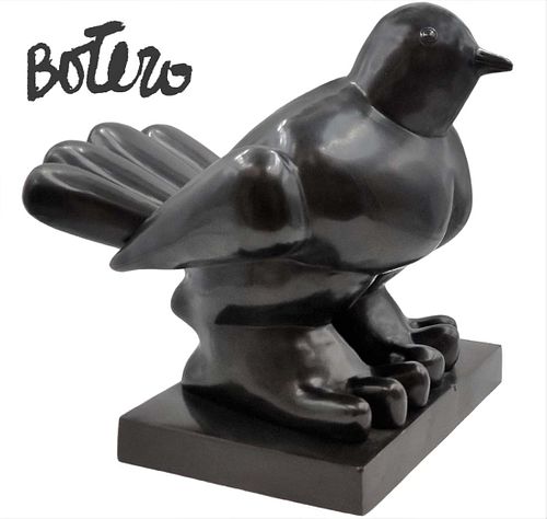 Signed And Numbered Bronze Sculpture Bird By Fernando Botero