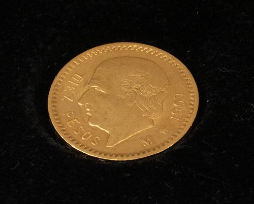 1907 Mexico 10 Pesos Gold Coin