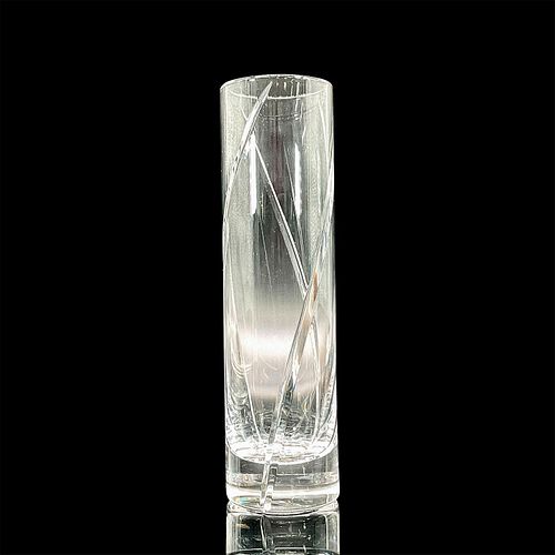 Tiffany and Co.  Crystal Modern Swirl Optic Bud Vase