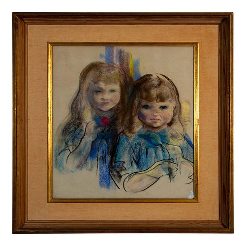 Painting Portrait of 2 Girls John Edward Costigan Style