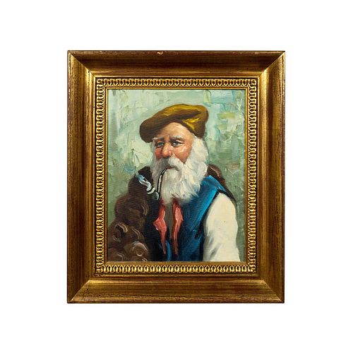 Oil Painting on Canvas, Man with Pipe