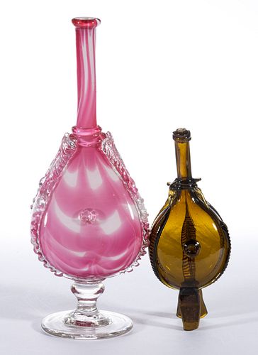 FREE-BLOWN GLASS BELLOW'S WHIMSIES, LOT OF TWO
