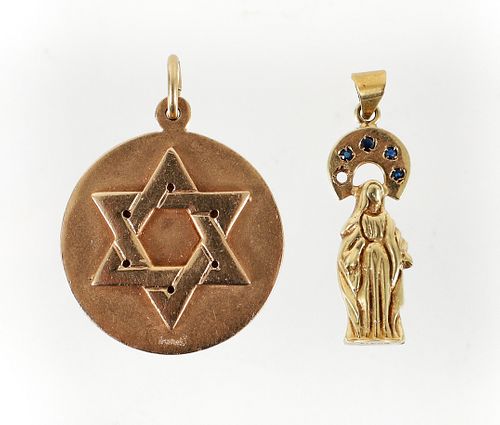 14K Religious Medal Pendants