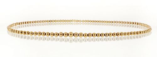 14K Antique Gold Bead Necklace
