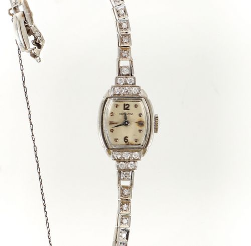 Ladies 14K Hamilton Diamond Wristwatch