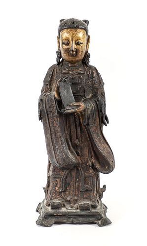Chinese Parcel Gilt Bronze Figure 