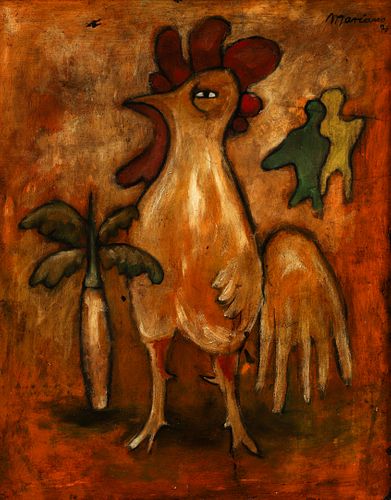 Mariano Rodriguez 1976 painting Rooster