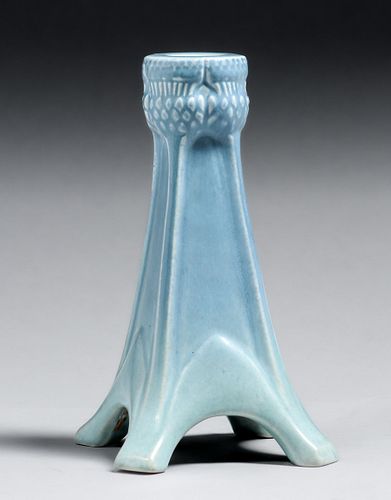 Rookwood Pottery #1194 Matte Blue Single Candlestick 1920