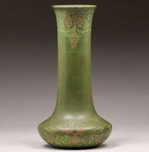 Tall Walrath Pottery Pinecone Vase 1911