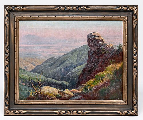 Gordon Coutts Painting Sierra Foothills Overlooking Sacramento Valley c1910