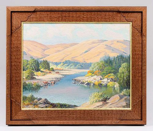 Carl Sammons Russian River - Northern California Painting c1920s