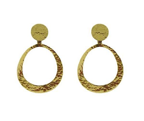 Ippolita Senso 18K Hammered Gold Dangle Earrings