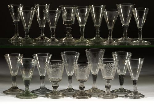 ASSORTED FREE-BLOWN GLASS WINES, LOT OF 20