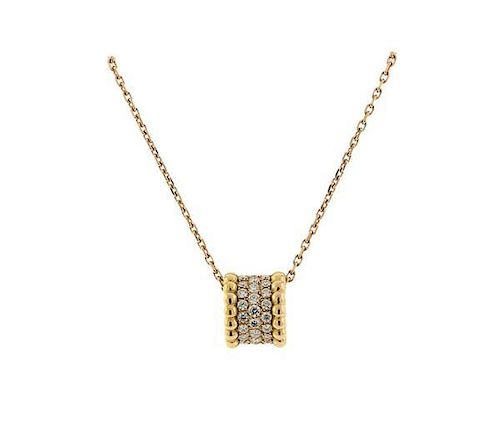 Van Cleef &amp; Arpels VCA Perlee 18K Gold Diamond Pendant Necklace