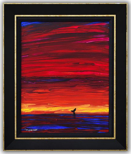 Wyland- Original Painting on Canvas "Whale Tail In the Light"