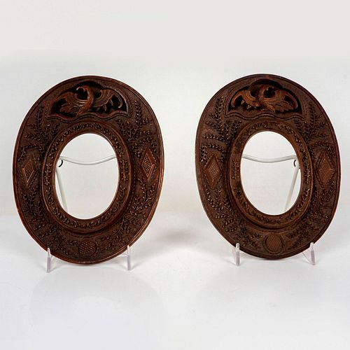 Pair of Hand Carved Wooden Picture Frames