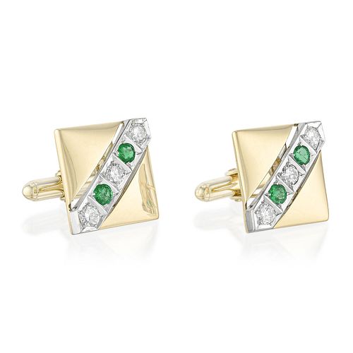 Diamond & Emerald Cufflinks