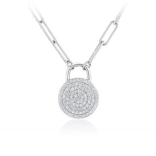 Diamond Lock Pendant Necklace