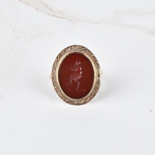 Antique Carnelian and 14K Ring