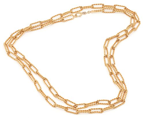 18K Gold Rope Link Chain Necklace