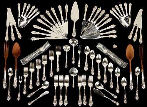 132 pcs. Wallace Rosepoint Sterling Silver Flatware, service for 24 