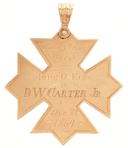 East TN 14K Gold Prize Medal, King & Carter families