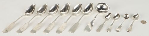 11 Pcs. Nashville, TN Related Coin Silver, incl. Ladles