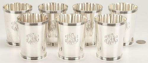 7 Frank Smith Sterling Julep Cups Retailed by Bogaert, Lexington