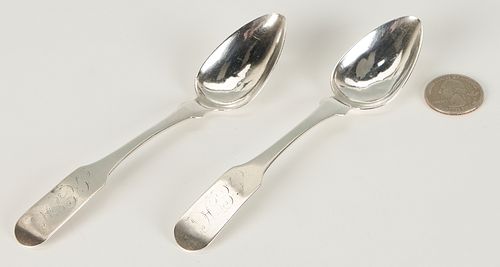 2 Rare Campbell & Prior NC Coin Silver Spoons