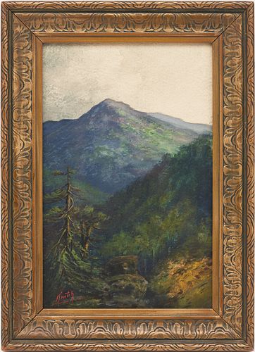 Charles Krutch Watercolor, Smoky Mountain East TN Landscape Painting