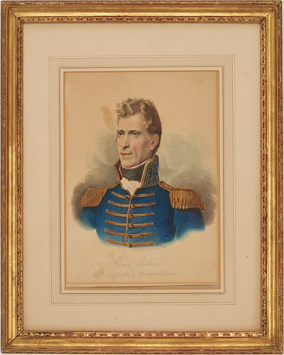 19th Cent. W/C Portrait of President Andrew Jackson, After Vanderlyn