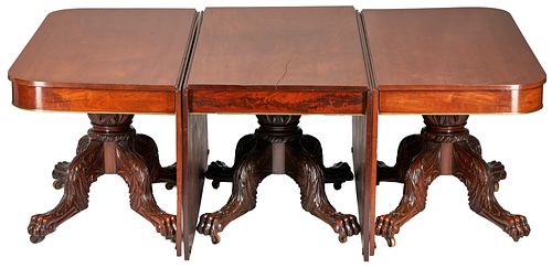 New York Mahogany 3-Pedestal Dining Table, Charleston History