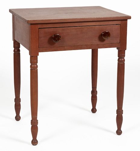 AMERICAN LATE FEDERAL PAINTED POPLAR STAND TABLE