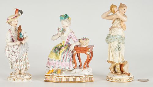 3 Meissen and KPM Figures, incl. Sense of Smell
