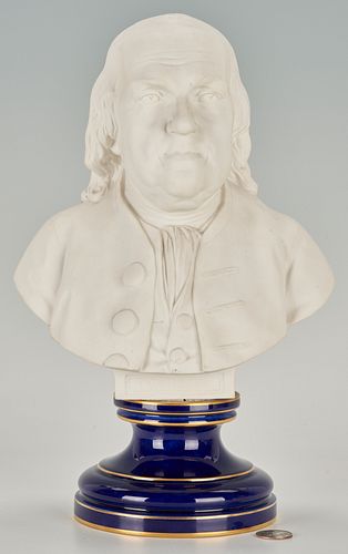 Sevres Bisque Porcelain Bust of Benjamin Franklin