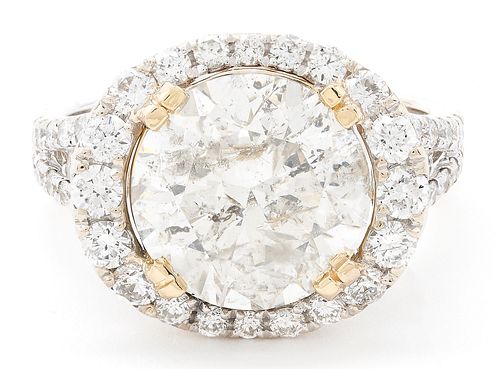 Ladies 5.11 Carat Round Brilliant Diamond Ring, GIA Report