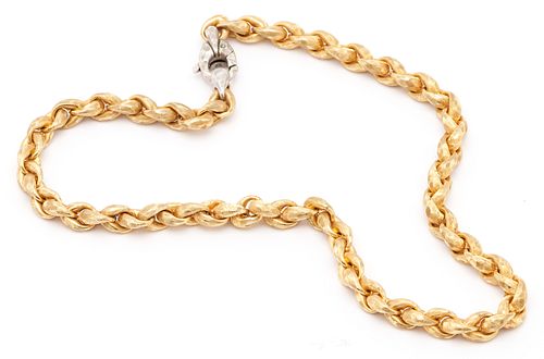Vintage Roberto Coin 18K Gold Textured Chain Necklace