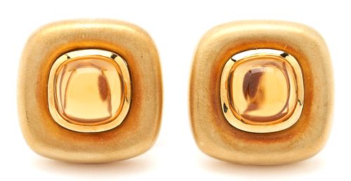 18K Gold & Topaz Earrings, Marlene Stowe