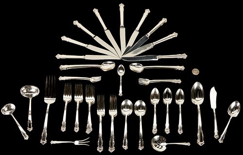 73 pcs. Lunt English Shell Sterling Silver Flatware