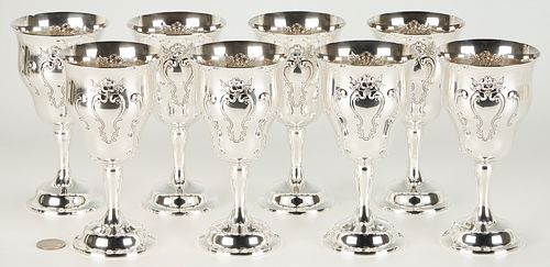 8 Gorham Chantilly Countess Sterling Silver Goblets