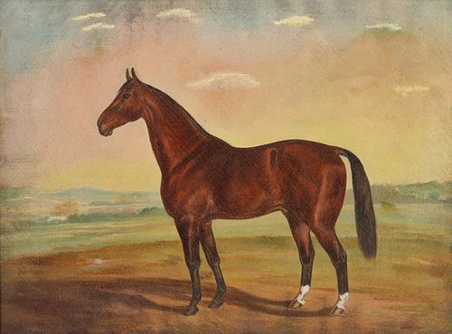 Thomas Scott O/C Painting of a Horse in Landscape