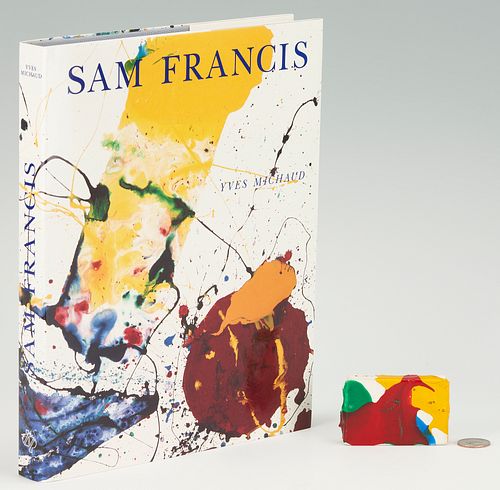 Sam Francis, Miniature Abstract Painting plus Book w/ Lithograph
