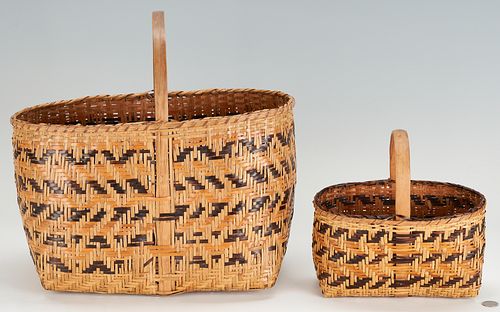 2 Native American Cherokee Rivercane Baskets