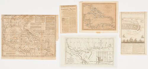 4 Early Florida Maps, incl. St. Augustine & Bowen