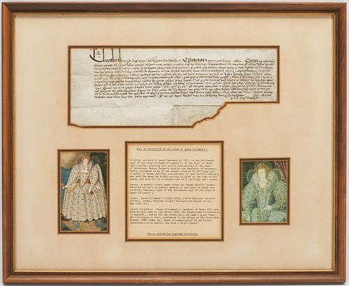English Elizabethan Possession Bill, Framed, Dated 1571