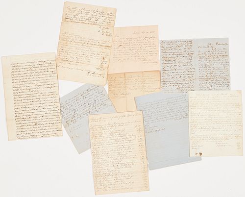 Archive of 9 East TN Slave Related Documents, incl. Bills of Sale, Letters & Estate Inventories