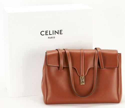 Celine Large Soft 16 Calfskin Bag in Tan