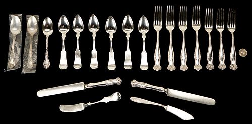 20 Pcs. Coin & Sterling Flatware, incl. Kinsey & Towle Canterbury