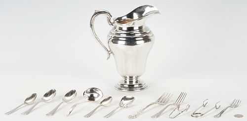 Waltrous Sterling Silver Pitcher & 11 Sterling Flatware Items